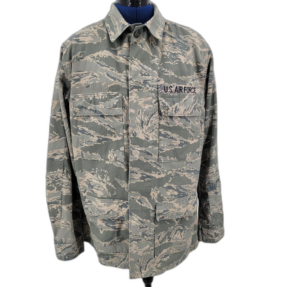 USAF Military Issue Mens Utility Digital Tiger Stripe Camo Coat  42L